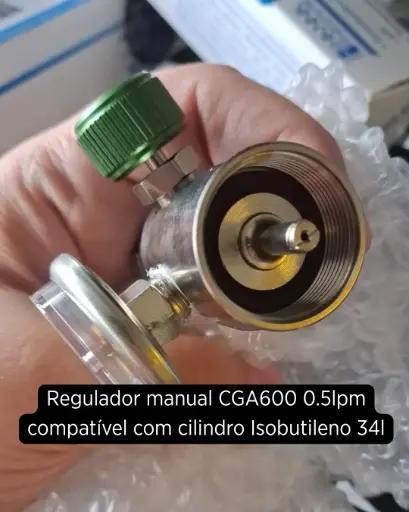 Regulador manual CGA600 0.5lpm com Rosca Fêmea